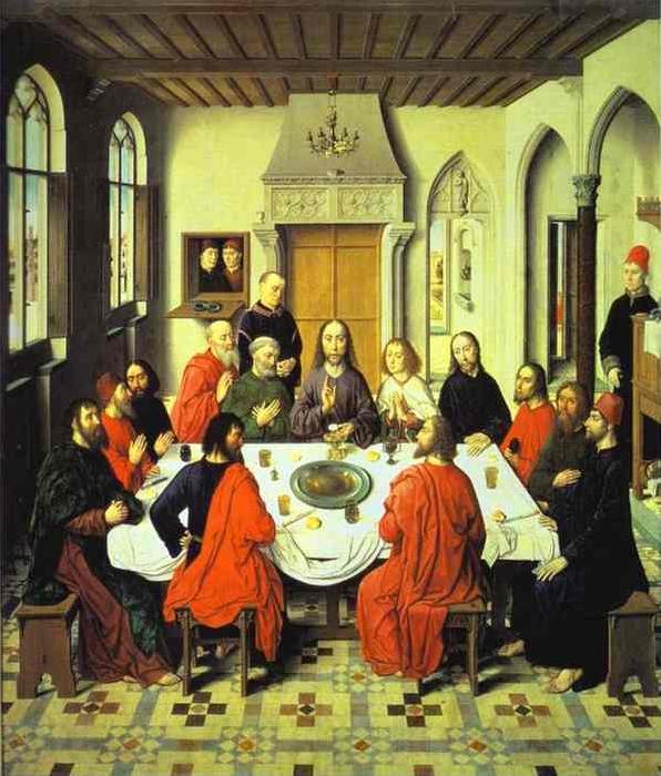 Dieric Bouts Last Supper central section of an alterpiece Spain oil painting art